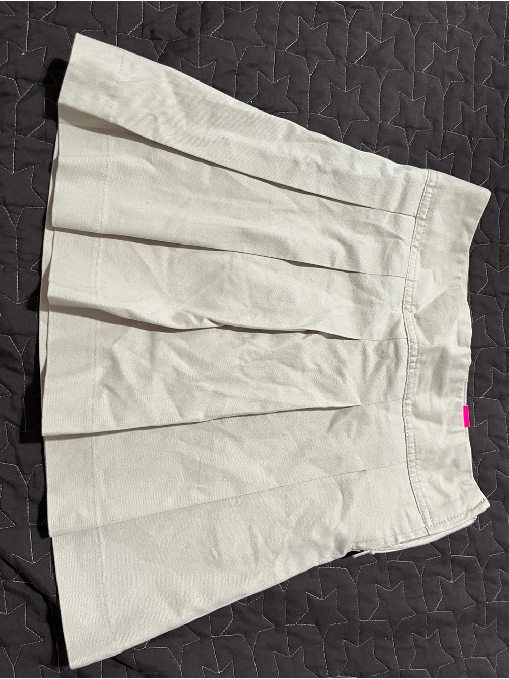 Place Cream Pleated Mini Skirt